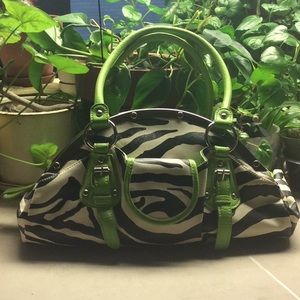 Vegan leather zebra satchel